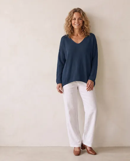 Pullover V-Ausschnitt in blau von Selected Touch