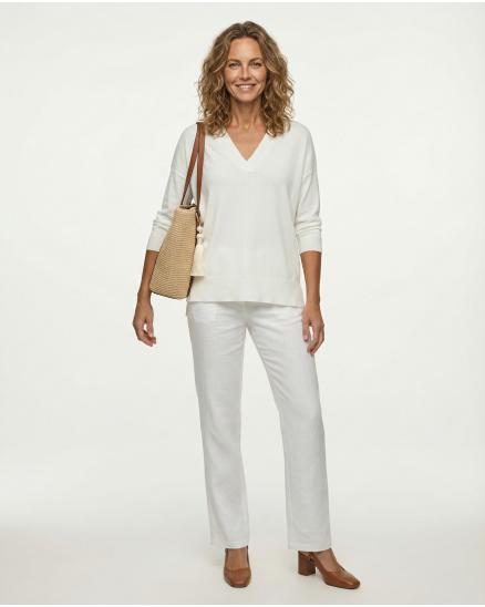 Pullover V-Ausschnitt in creme von sevenday