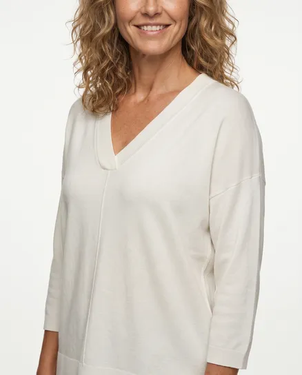 Pullover V-Ausschnitt in creme von sevenday