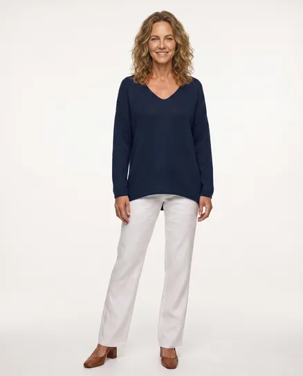 Pullover V-Ausschnitt in dunkelblau von Selected Touch