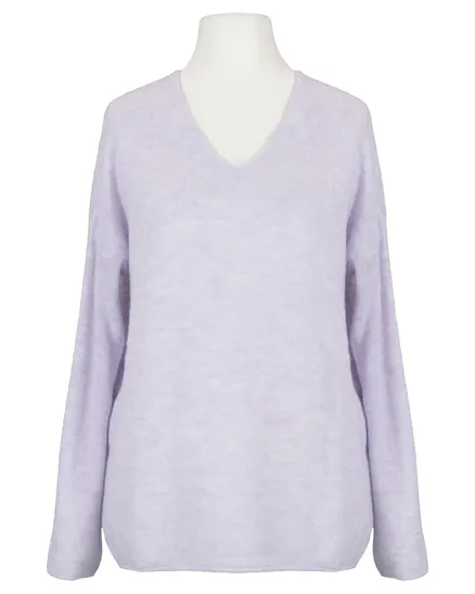 Pullover V-Ausschnitt in flieder von Italia Moda