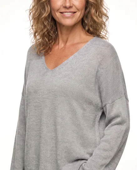 Pullover V-Ausschnitt in grau von Selected Touch