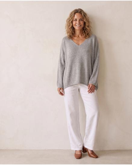 Pullover V-Ausschnitt in grau von Selected Touch