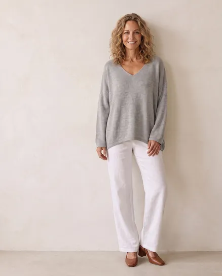 Pullover V-Ausschnitt in grau von Selected Touch