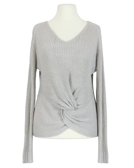 Pullover V-Ausschnitt in grau von Made in Italy