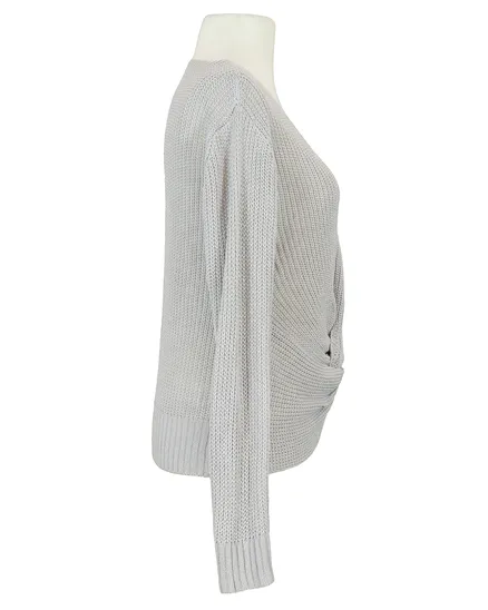 Pullover V-Ausschnitt in grau von Made in Italy