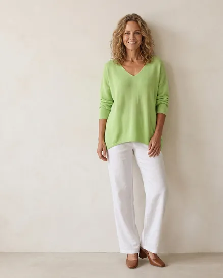 Pullover V-Ausschnitt in gr�n von Selected Touch