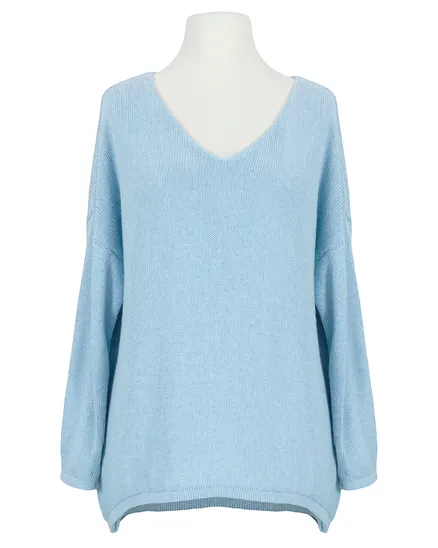 Pullover V-Ausschnitt in hellblau von Selected Touch