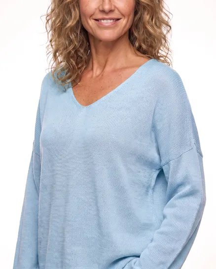 Pullover V-Ausschnitt in hellblau von Selected Touch