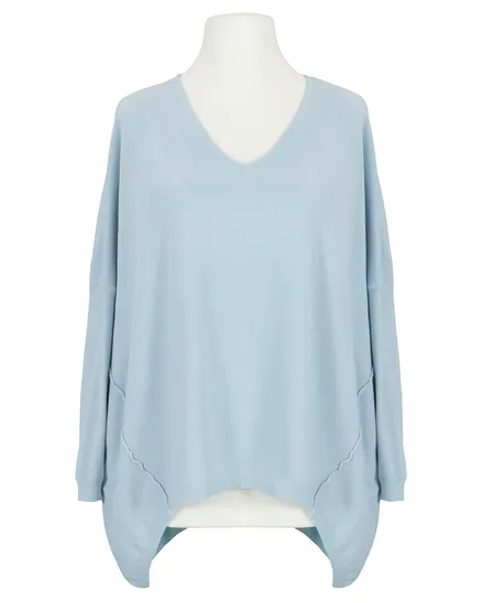 Pullover V-Ausschnitt in hellblau von Moda Italia