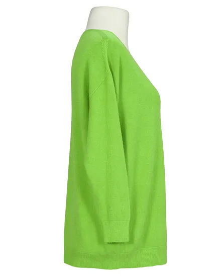 Pullover V-Ausschnitt in hellgr�n von Made in Italy