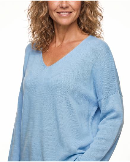 Pullover V-Ausschnitt in himmelblau von Selected Touch