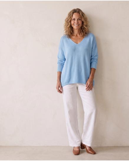 Pullover V-Ausschnitt in himmelblau von Selected Touch