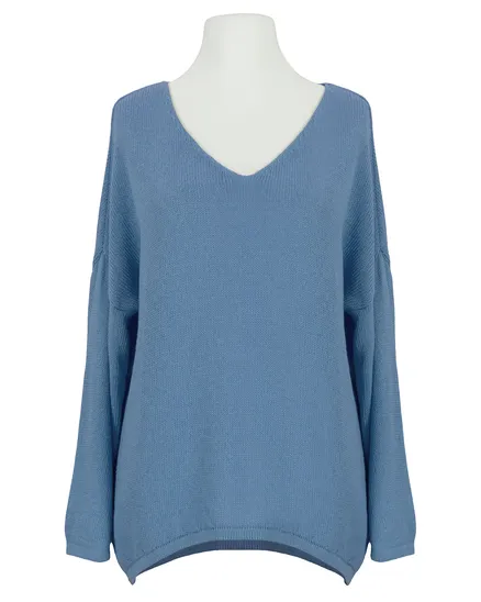 Pullover V-Ausschnitt in jeansblau von Selected Touch