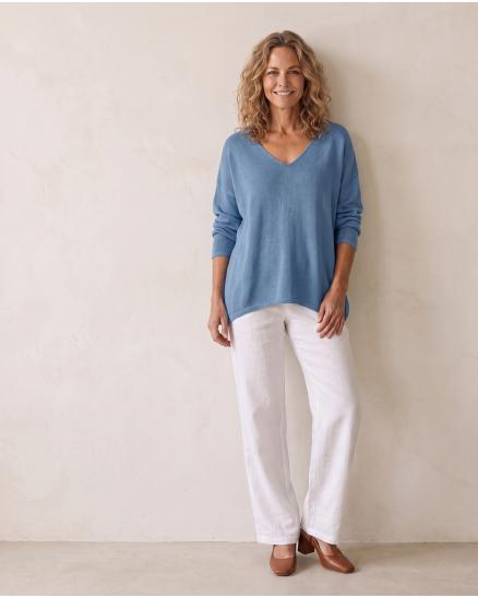 Pullover V-Ausschnitt in jeansblau von Selected Touch