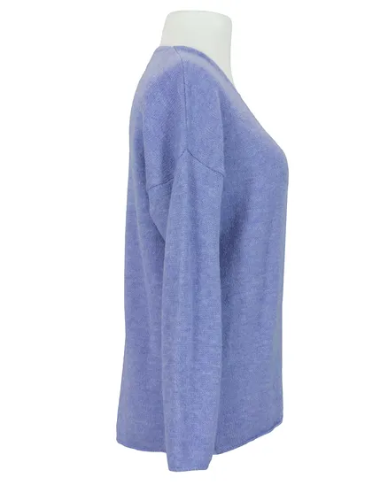 Pullover V-Ausschnitt in lavendelblau von Italia Moda