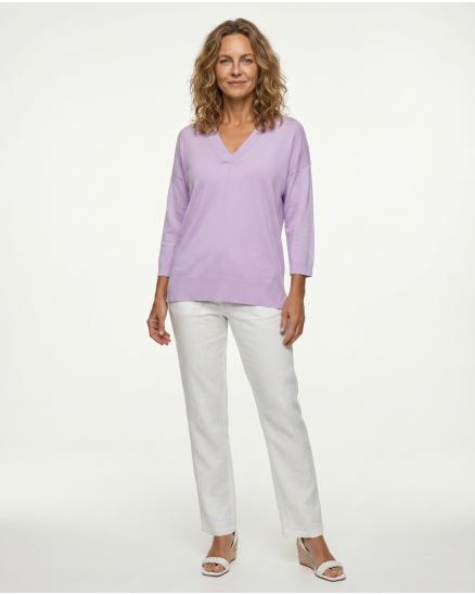 Pullover V-Ausschnitt in lila von sevenday