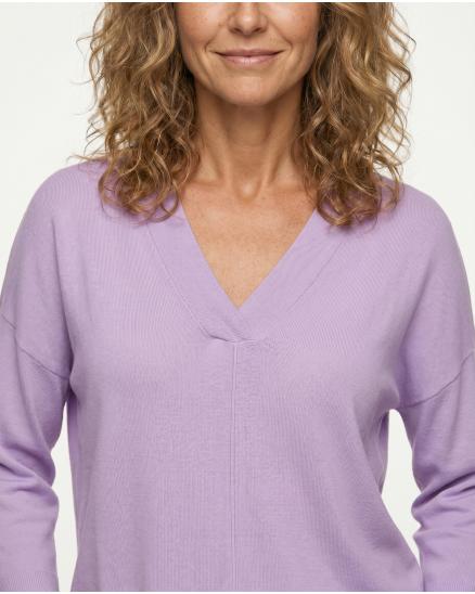 Pullover V-Ausschnitt in lila von sevenday