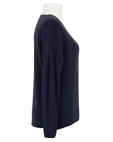 Pullover V-Ausschnitt in marine von Italia Moda