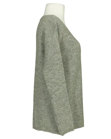 Pullover V-Ausschnitt in oliv von Made in Italy