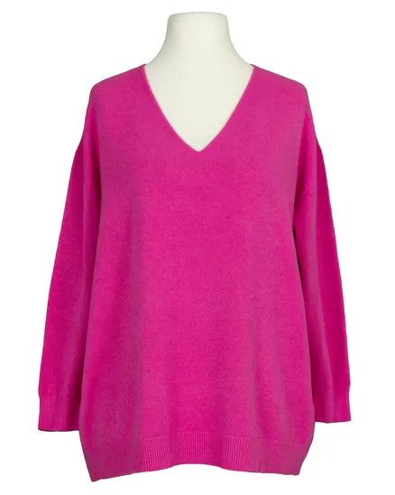 Pullover V-Ausschnitt in pink von Made in Italy