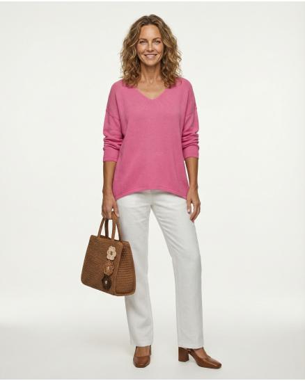 Pullover V-Ausschnitt in pink von Selected Touch
