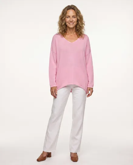 Pullover V-Ausschnitt in rosa von Selected Touch