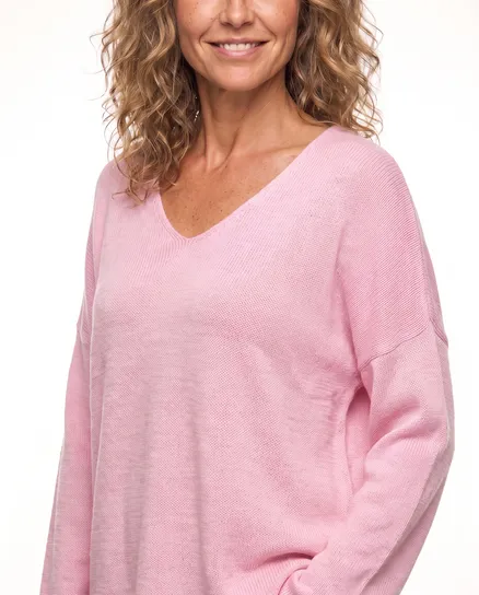 Pullover V-Ausschnitt in rosa von Selected Touch