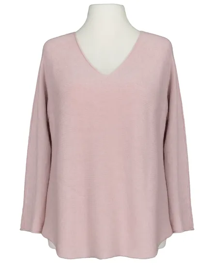 Pullover V-Ausschnitt in rosa von Made in Italy