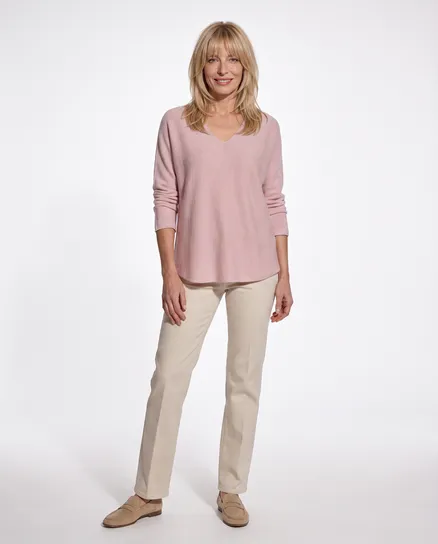 Pullover V-Ausschnitt in rosa von Made in Italy
