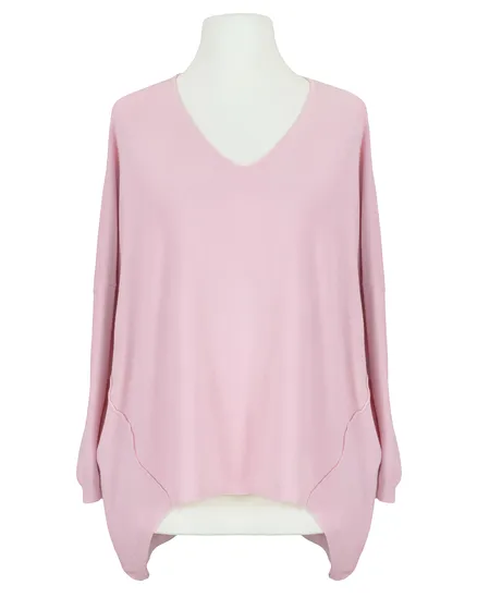 Pullover V-Ausschnitt in rosa von Moda Italia