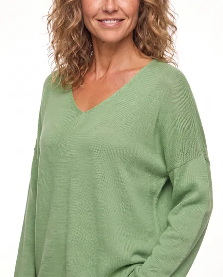 Pullover V-Ausschnitt in salbei von Selected Touch