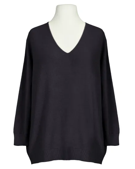 Pullover V-Ausschnitt in schwarz von Made in Italy