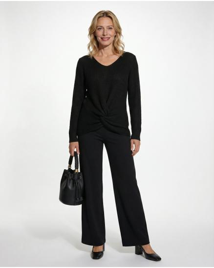 Pullover V-Ausschnitt in schwarz von Made in Italy