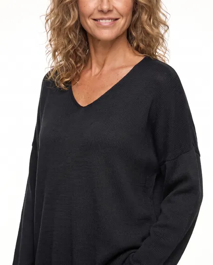 Pullover V-Ausschnitt in schwarz von Selected Touch
