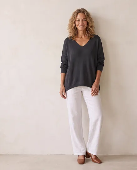 Pullover V-Ausschnitt in schwarz von Selected Touch