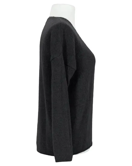 Pullover V-Ausschnitt in schwarz von Italia Moda