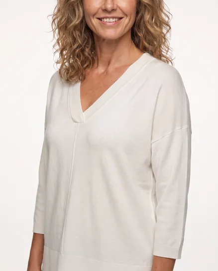 Pullover V-Ausschnitt in wei� von sevenday