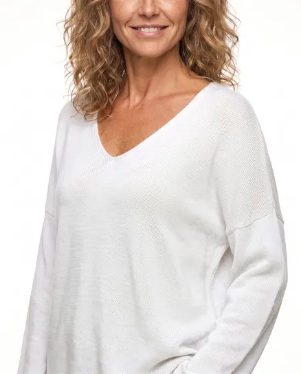 Pullover V-Ausschnitt in wei� von Selected Touch