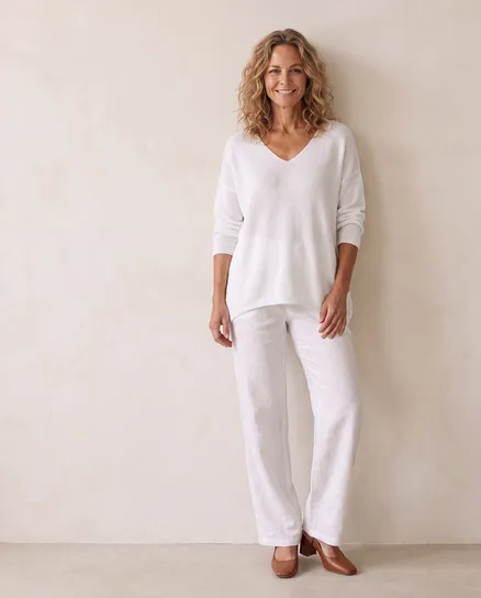 Pullover V-Ausschnitt in wei� von Selected Touch