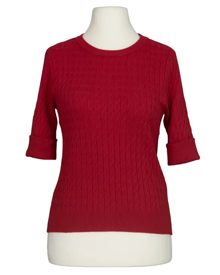 Pullover Zopfmuster in rot von Made in Italy