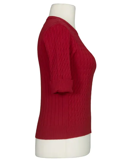 Pullover Zopfmuster in rot von Made in Italy