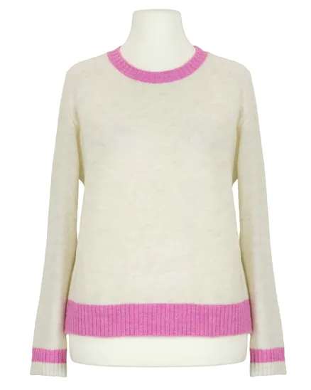 Pullover zweifarbig in ecru von Made in Italy