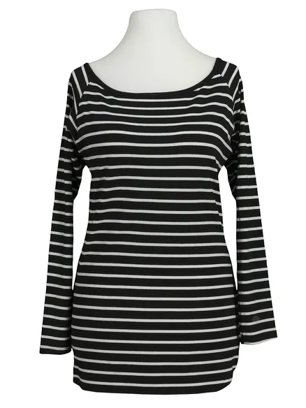 Longsleeve Streifen in schwarz von fashion made in italy