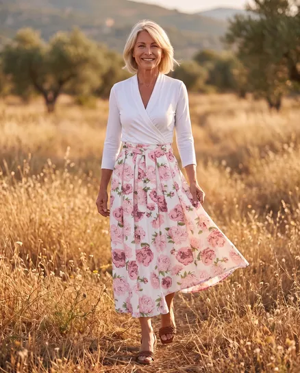 Rock Floral in rosa von Made in Italy