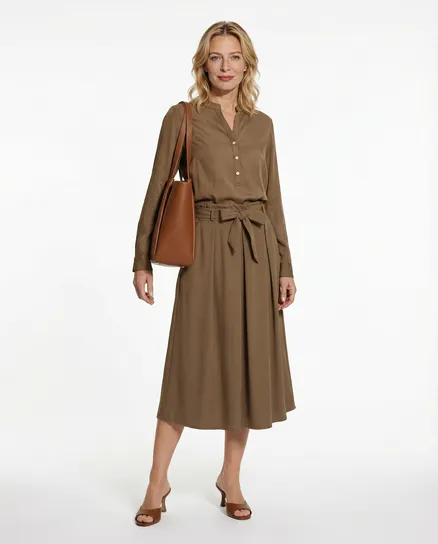 Rock Jersey A-Linie in cognac von New Collection
