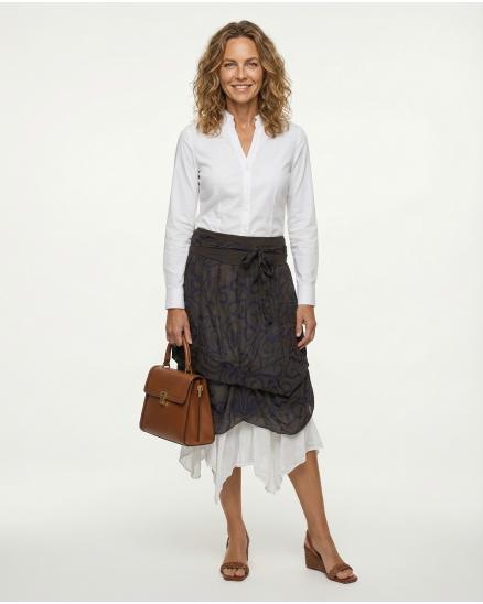 Rock mit Blumen 2-tlg. in braun von Made in Italy