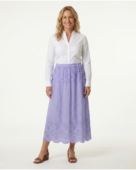 Rock mit Lochspitze in lila von Made in Italy