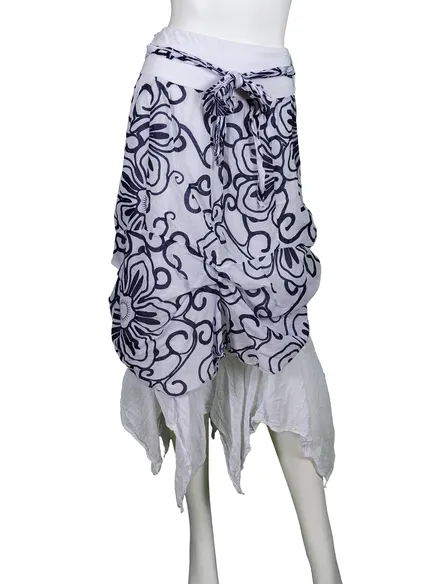 Rock mit Blumen 2-tlg. in blau von Made in Italy