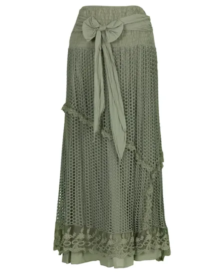 Rock mit Spitze in khaki von RESTART